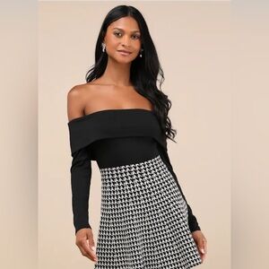 Lulu's Black Fitted Off-Shoulder Blouse